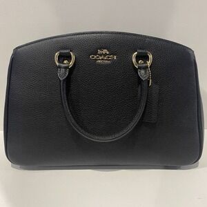 NWT Coach CAL56 Savannah Carryall Black Pebbled Leather Satchel Crossbody $498